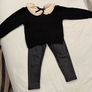 Zara Black Leather Look Pants